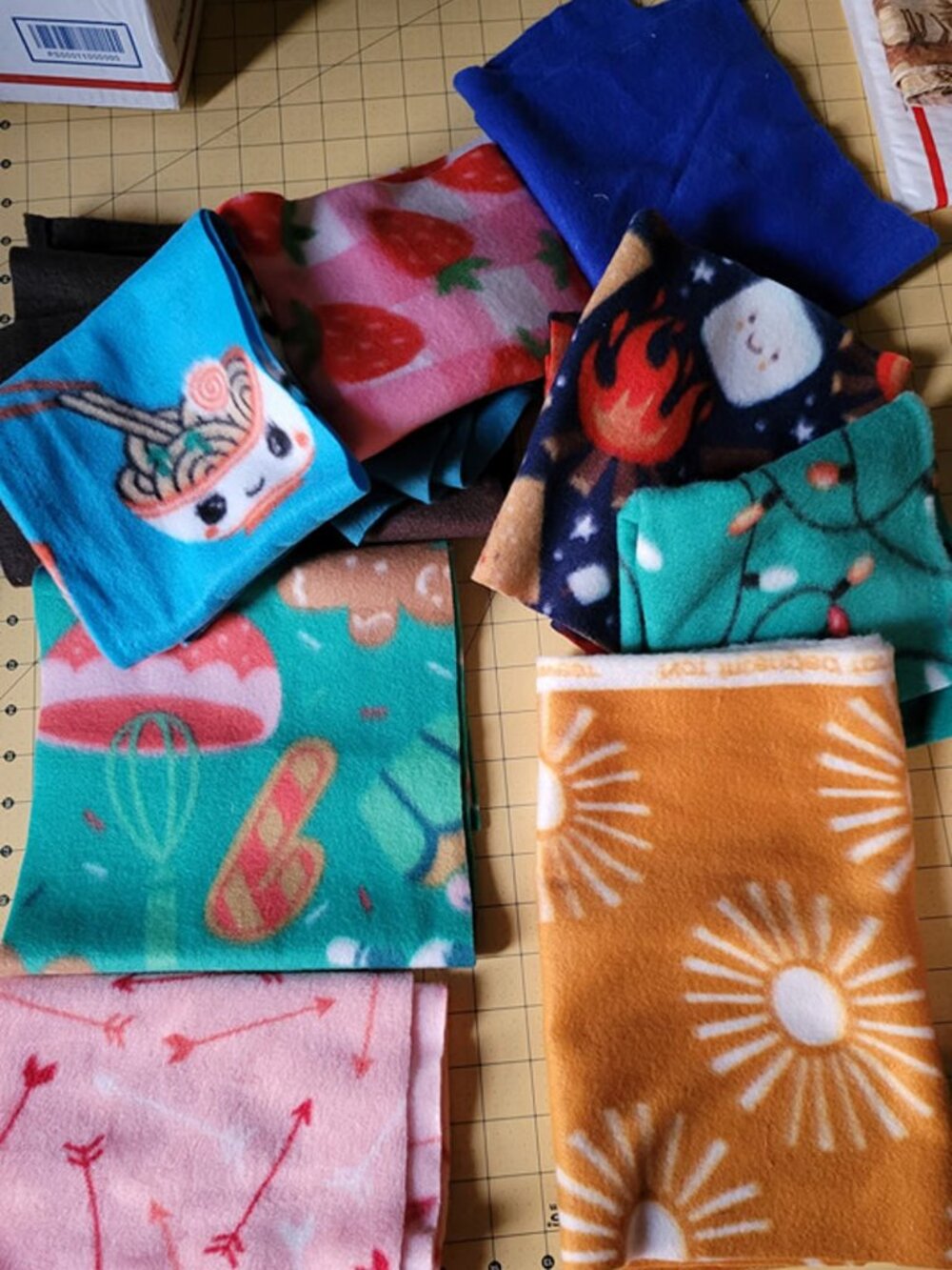 Lot of Fleece Scraps for Quilting/Crafts